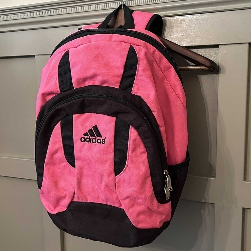 Adidas Backpack Pink & Black Laptop Bag Organizer Pockets - Picture 2 of 7